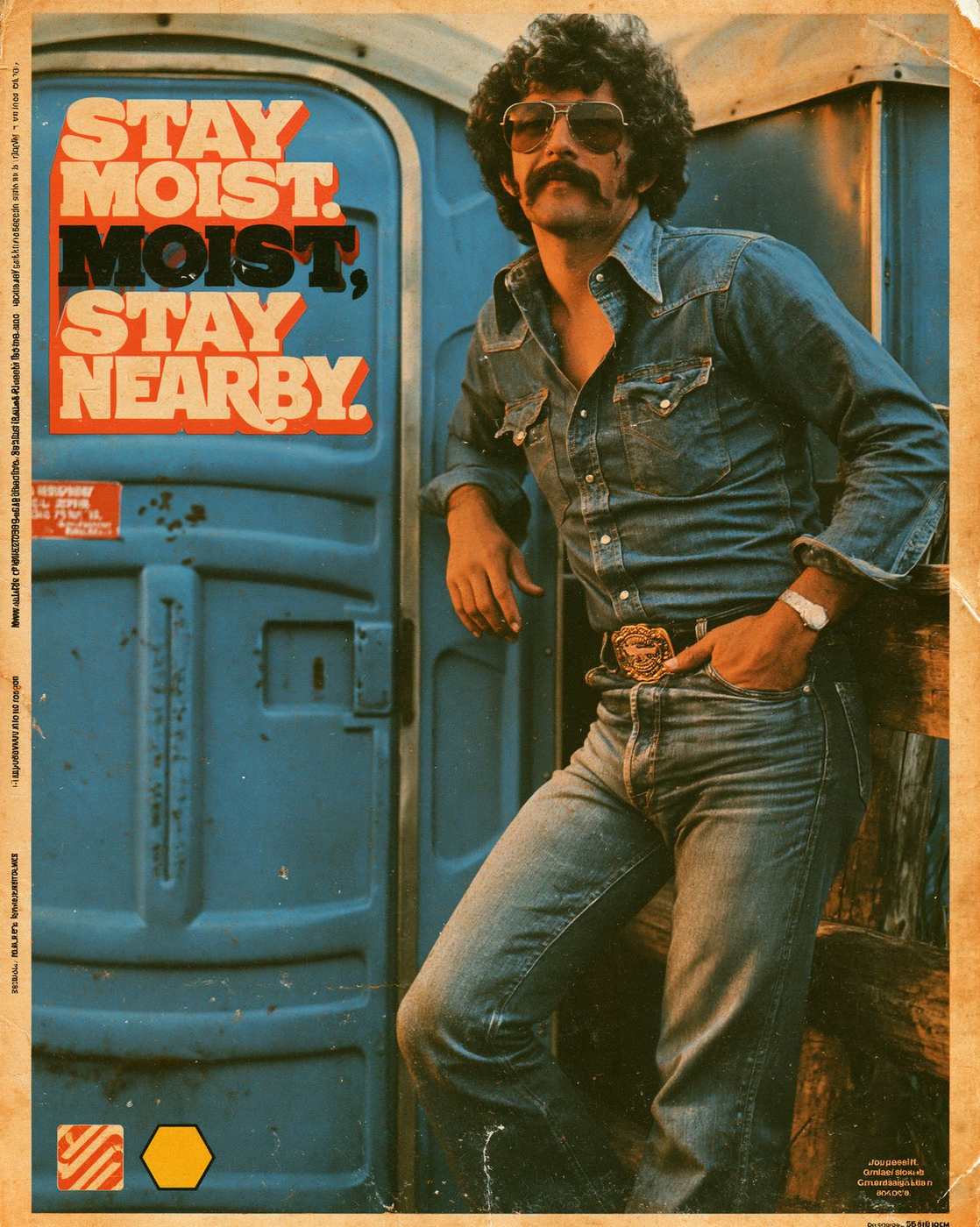 The co-branded print piece: STAY MOIST. STAY NEARBY.